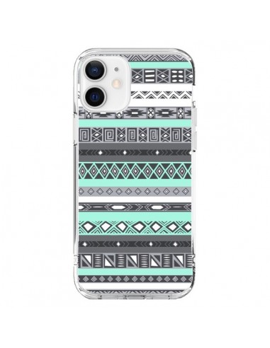 Coque iPhone 12 et 12 Pro Azteque Aztec Bleu Pastel - Rex Lambo