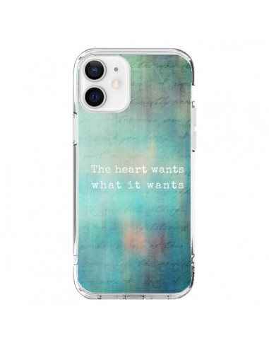 Coque iPhone 12 et 12 Pro The heart wants what it wants Coeur - Sylvia Cook
