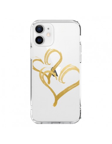 Coque iPhone 12 et 12 Pro Deux Coeurs Love Amour Transparente - Sylvia Cook