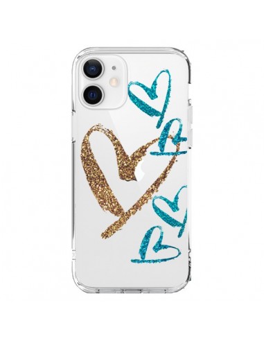 Coque iPhone 12 et 12 Pro Coeurs Heart Love Amour Transparente - Sylvia Cook