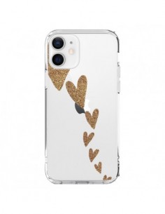 iPhone 12 and 12 Pro Case Heart Falling Gold Hearts Clear...