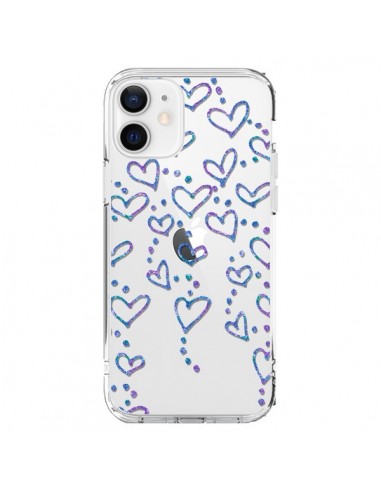 Coque iPhone 12 et 12 Pro Floating hearts coeurs flottants Transparente - Sylvia Cook