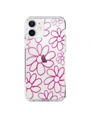 Coque iPhone 12 et 12 Pro Flower Garden Pink Fleur Transparente - Sylvia Cook