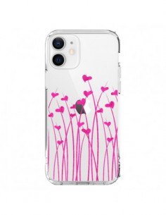 Cover iPhone 12 e 12 Pro Amore in Rosa Fiori Trasparente...