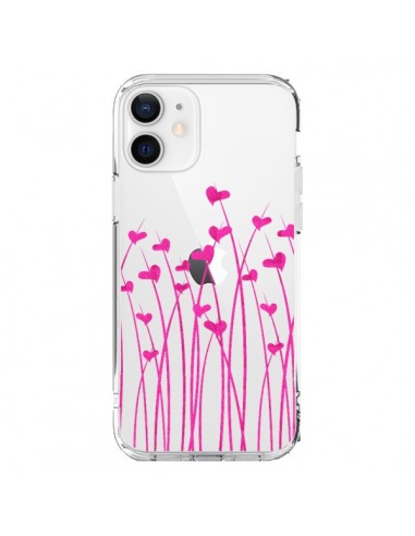 Coque iPhone 12 et 12 Pro Love in Pink Amour Rose Fleur Transparente - Sylvia Cook