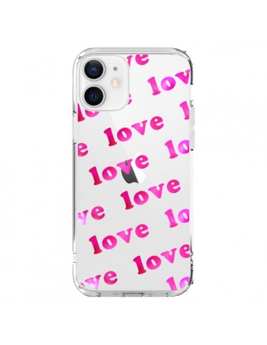 Coque iPhone 12 et 12 Pro Pink Love Rose Transparente - Sylvia Cook