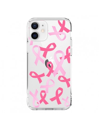 Coque iPhone 12 et 12 Pro Pink Ribbons Ruban Rose Transparente - Sylvia Cook