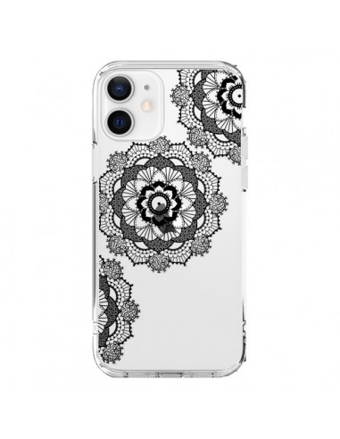 Coque iPhone 12 et 12 Pro Triple Mandala Noir Black Transparente - Sylvia Cook