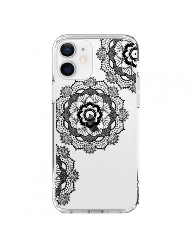 iPhone 12 and 12 Pro Case Triple Mandala Black Clear - Sylvia Cook