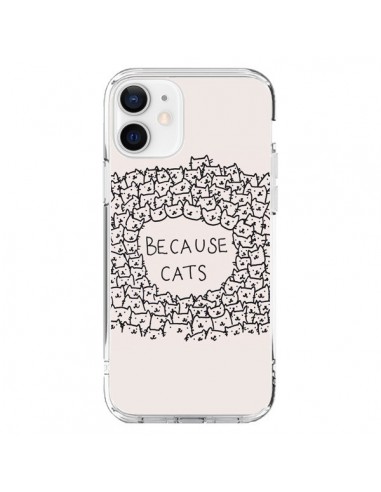 Coque iPhone 12 et 12 Pro Because Cats chat - Santiago Taberna