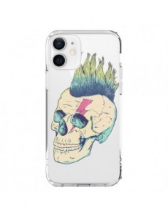 Cover iPhone 12 e 12 Pro Teschio Punk Trasparente -...