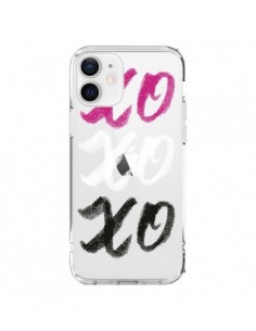 Coque iPhone 12 et 12 Pro XoXo Rose Blanc Noir...