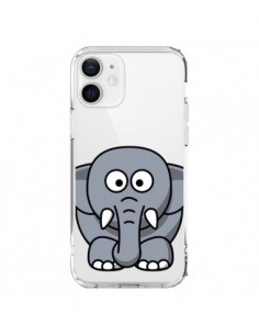 Coque iPhone 12 et 12 Pro Elephant Animal Transparente -...