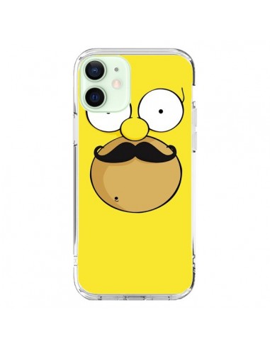 Coque iPhone 12 Mini Homer Movember Moustache Simpsons - Bertrand Carriere