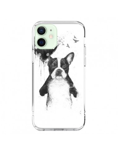 Coque iPhone 12 Mini Lover Bulldog Chien Dog My Heart Goes Boom - Balazs Solti