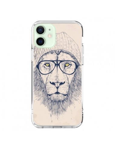 iPhone 12 Mini Case Cool Lion Glasses - Balazs Solti