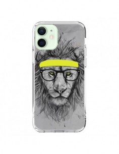 iPhone 12 Mini Case Hipster Lion - Balazs Solti