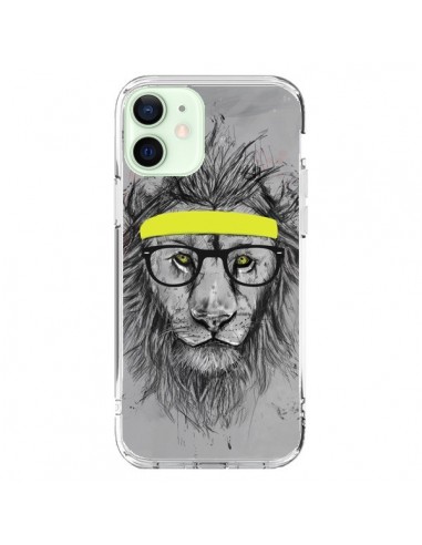 Coque iPhone 12 Mini Hipster Lion - Balazs Solti