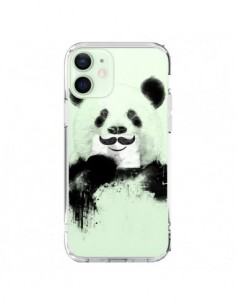 Cover iPhone 12 Mini Panda Divertene Baffi Trasparente -...