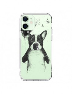 Coque iPhone 12 Mini Love Bulldog Dog Chien Transparente...