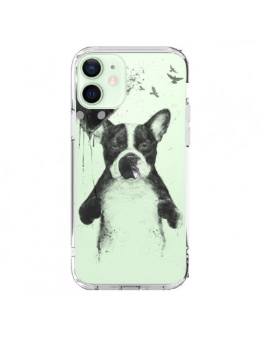 Coque iPhone 12 Mini Love Bulldog Dog Chien Transparente - Balazs Solti
