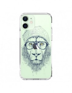 iPhone 12 Mini Case Cool Lion Swag Glasses Clear - Balazs...