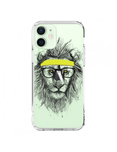 Cover iPhone 12 Mini Hipster Leone Trasparente - Balazs Solti