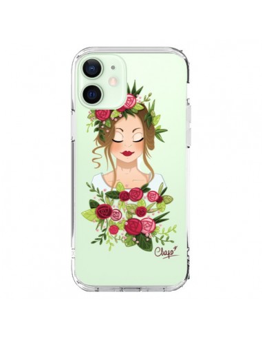 Coque iPhone 12 Mini Femme Closed Eyes Fleurs Transparente - Chapo