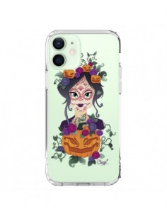 Coque iPhone 12 Mini Femme Closed Eyes Santa Muerte...
