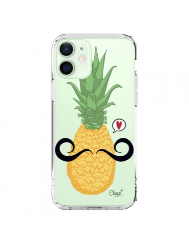iPhone 12 Mini Case Pineapple Moustache Clear - Chapo