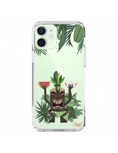 Cover iPhone 12 Mini Tiki Thailandia Giungla Legno Trasparente - Chapo