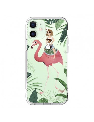 iPhone 12 Mini Case Lolo Love Pink Flamingo Dog Clear - Chapo