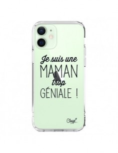 Cover iPhone 12 Mini Sono una Mamma Geniale Trasparente -...