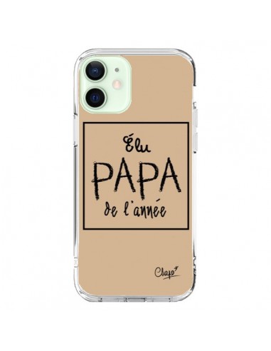 Coque iPhone 12 Mini Elu Papa de l'Année Beige - Chapo