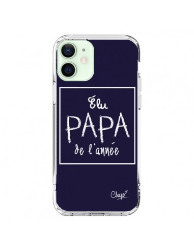 Coque iPhone 12 Mini Elu Papa de l'Année Bleu Marine - Chapo