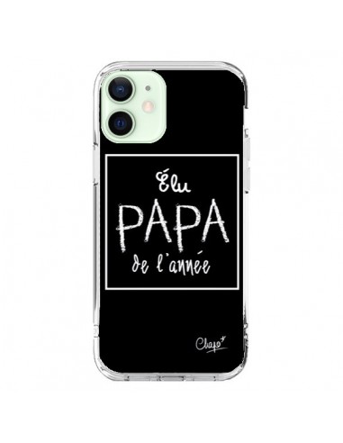 Coque iPhone 12 Mini Elu Papa de l'Année Noir - Chapo