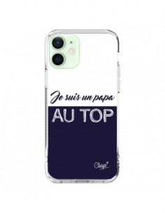 Coque iPhone 12 Mini Je suis un Papa au Top Bleu Marine -...