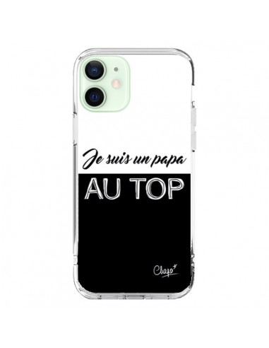 Coque iPhone 12 Mini Je suis un Papa au Top Noir - Chapo