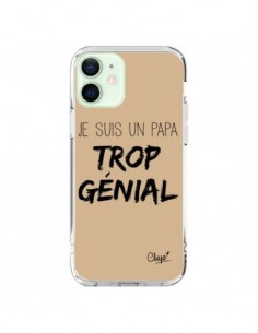 Coque iPhone 12 Mini Je suis un Papa trop Génial Beige -...