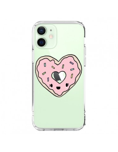 Cover iPhone 12 Mini Ciambella Cuore Rosa Trasparente - Claudia Ramos