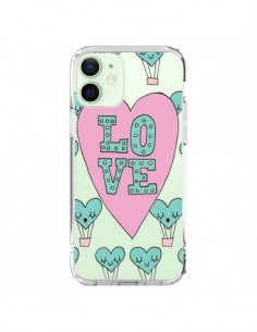 Cover iPhone 12 Mini Amore Nuvole Mongolfiera Trasparente...