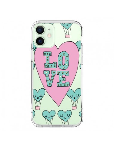 Coque iPhone 12 Mini Love Nuage Montgolfier Transparente - Claudia Ramos