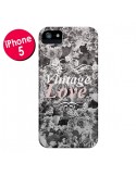Coque iPhone 5/5S et SE Vintage Love Noir Flower - Monica Martinez