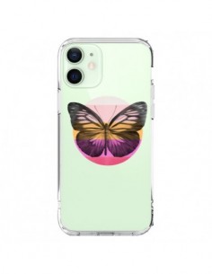 Coque iPhone 12 Mini Papillon Butterfly Transparente -...