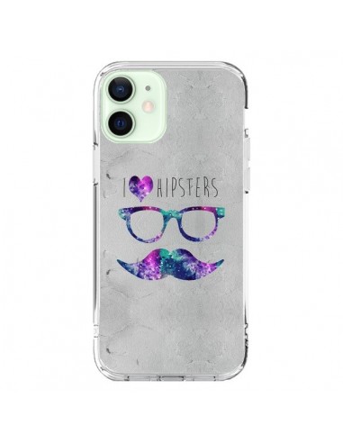 Coque iPhone 12 Mini I Love Hipsters - Eleaxart