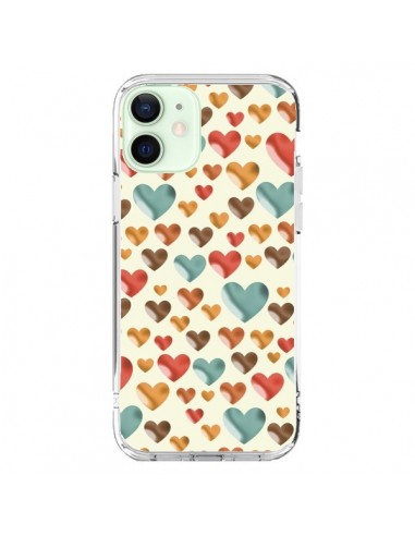 iPhone 12 Mini Case Hearts Colorful - Eleaxart