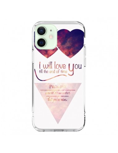 Cover iPhone 12 Mini I will Amore you until the end Coeurs - Eleaxart