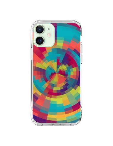 iPhone 12 Mini Case Color Spiral Red Green - Eleaxart