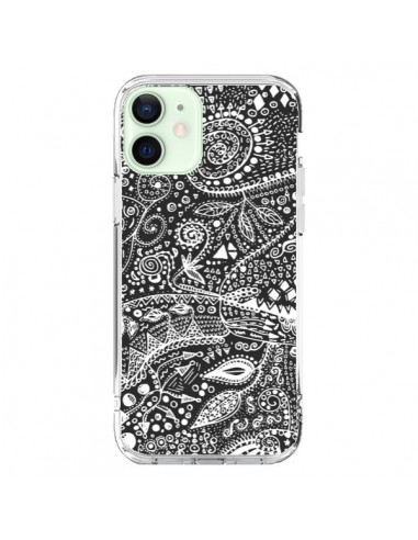 Coque iPhone 12 Mini Azteque Noir et Blanc - Eleaxart