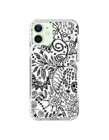 Coque iPhone 12 Mini Azteque Blanc et Noir - Eleaxart